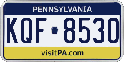PA license plate KQF8530