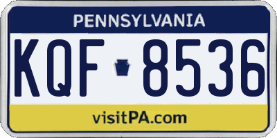 PA license plate KQF8536