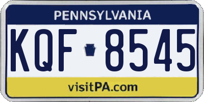 PA license plate KQF8545