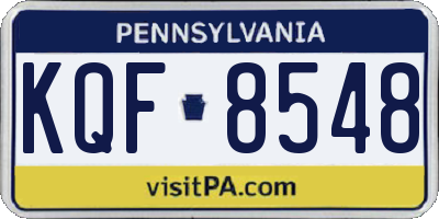PA license plate KQF8548