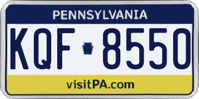 PA license plate KQF8550