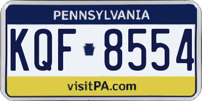 PA license plate KQF8554