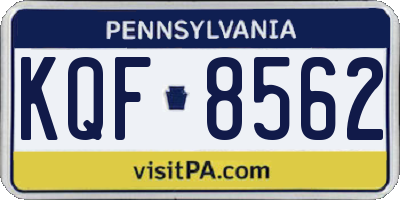 PA license plate KQF8562