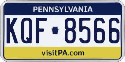 PA license plate KQF8566