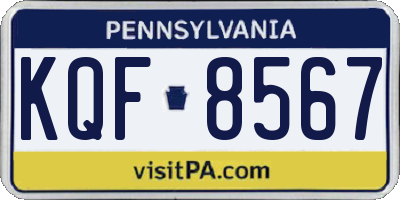PA license plate KQF8567