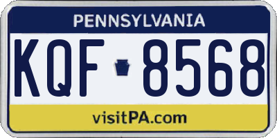 PA license plate KQF8568