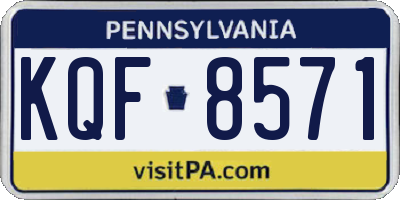 PA license plate KQF8571