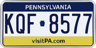 PA license plate KQF8577