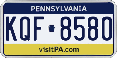 PA license plate KQF8580