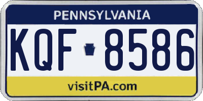 PA license plate KQF8586