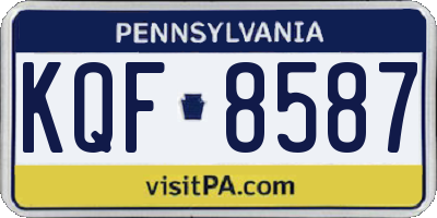 PA license plate KQF8587