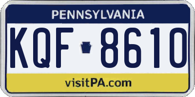 PA license plate KQF8610