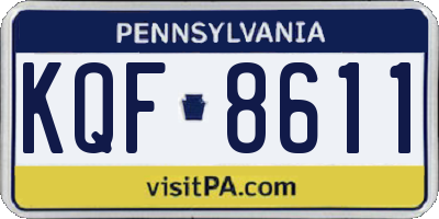 PA license plate KQF8611