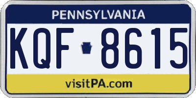 PA license plate KQF8615