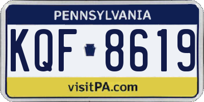 PA license plate KQF8619
