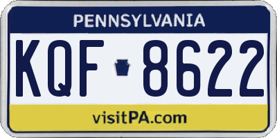 PA license plate KQF8622