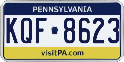 PA license plate KQF8623