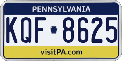 PA license plate KQF8625