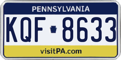 PA license plate KQF8633