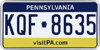 PA license plate KQF8635