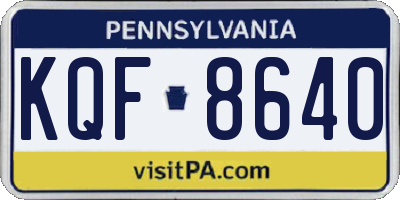 PA license plate KQF8640