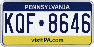 PA license plate KQF8646