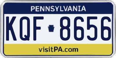 PA license plate KQF8656