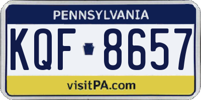 PA license plate KQF8657
