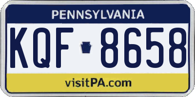 PA license plate KQF8658