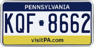 PA license plate KQF8662