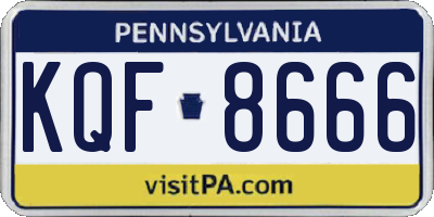 PA license plate KQF8666