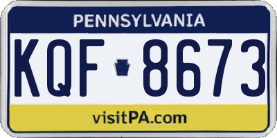 PA license plate KQF8673
