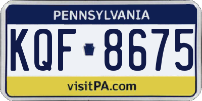 PA license plate KQF8675