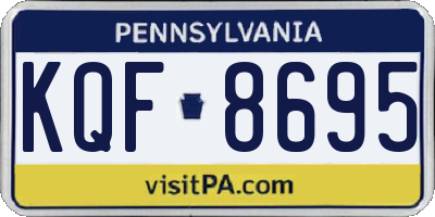 PA license plate KQF8695