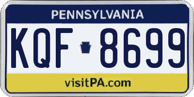 PA license plate KQF8699