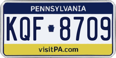 PA license plate KQF8709