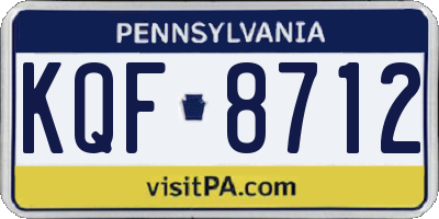 PA license plate KQF8712