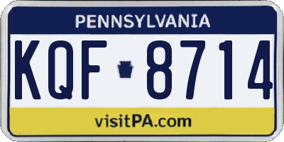 PA license plate KQF8714