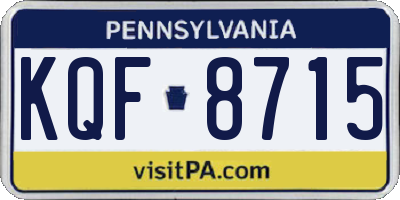 PA license plate KQF8715
