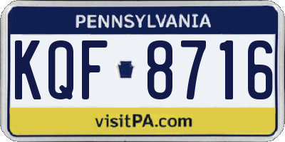 PA license plate KQF8716