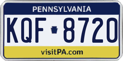PA license plate KQF8720