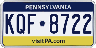 PA license plate KQF8722