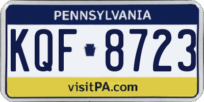 PA license plate KQF8723