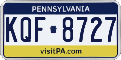PA license plate KQF8727