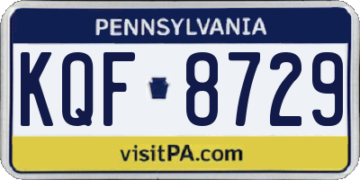 PA license plate KQF8729