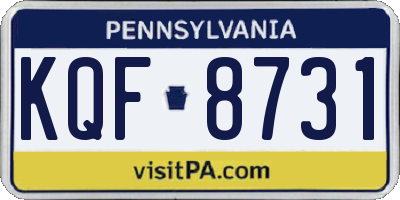 PA license plate KQF8731