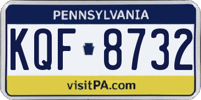 PA license plate KQF8732