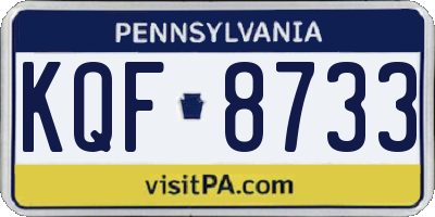 PA license plate KQF8733