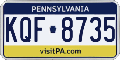 PA license plate KQF8735