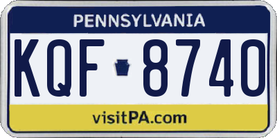 PA license plate KQF8740